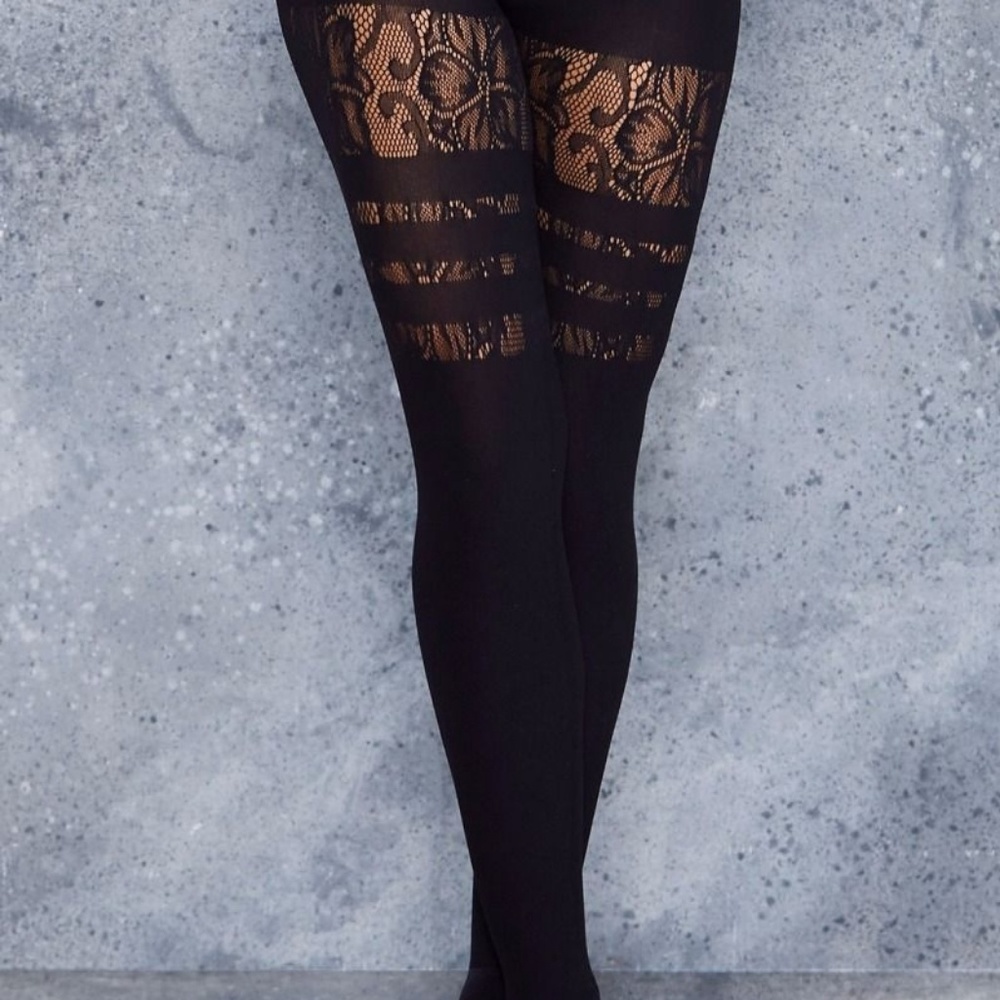 BlackMilk Floral Sporty Stripe Hosiery OSFA